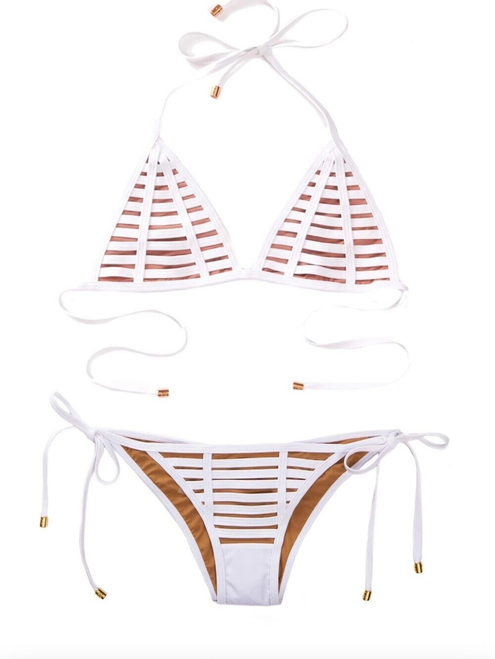 NWT Beach Bunny Hard Summer White Caged Bikini Set - Size Large - Picture 13 of 13